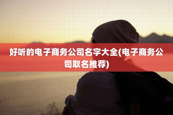 好听的电子商务公司名字大全(电子商务公司取名推荐)