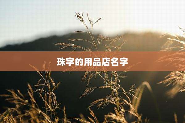 珠字的用品店名字