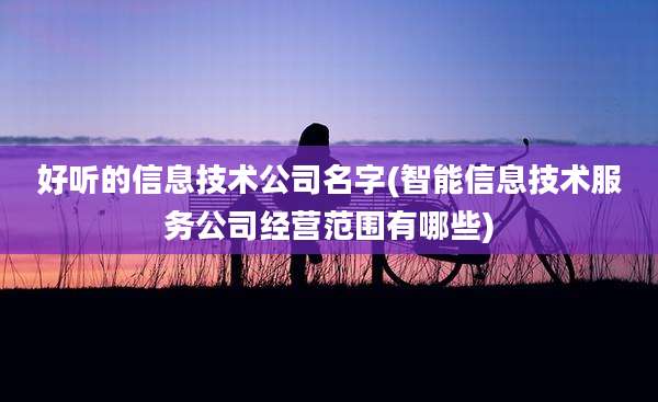 好听的信息技术公司名字(智能信息技术服务公司经营范围有哪些)