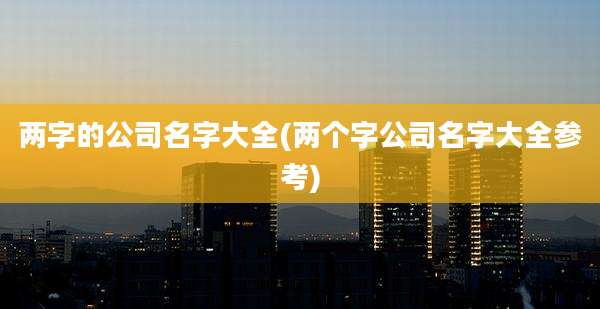 两字的公司名字大全(两个字公司名字大全参考)