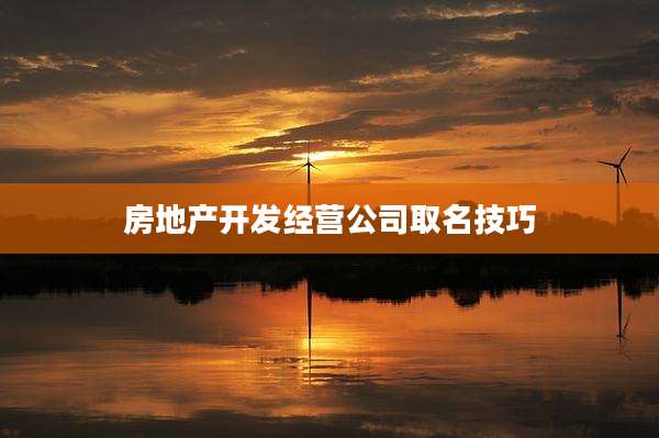 房地产开发经营公司取名技巧