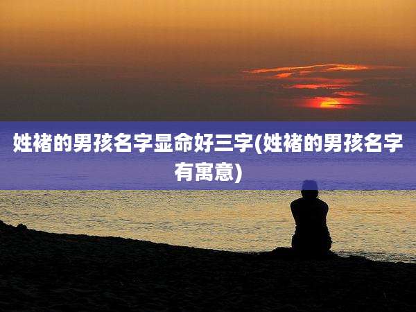 姓褚的男孩名字显命好三字(姓褚的男孩名字有寓意)