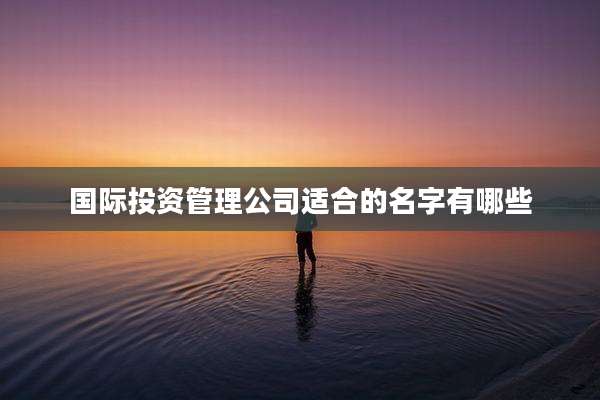 国际投资管理公司适合的名字有哪些