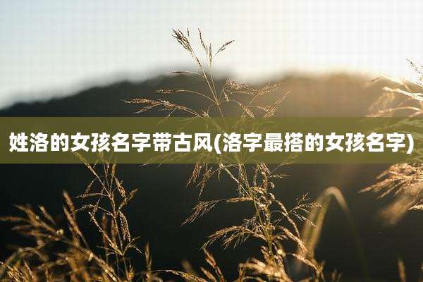 姓洛的女孩名字带古风(洛字最搭的女孩名字)