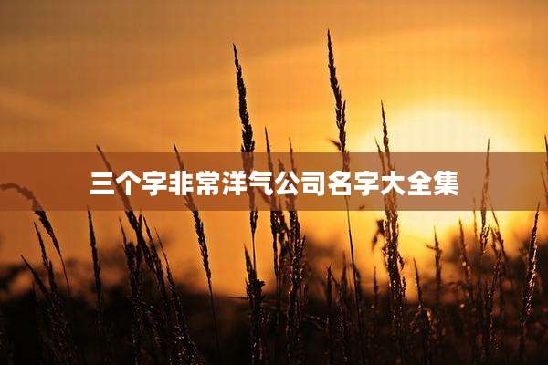 三个字非常洋气公司名字大全集