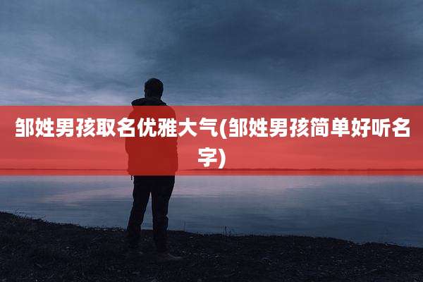 邹姓男孩取名优雅大气(邹姓男孩简单好听名字)
