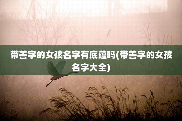 带善字的女孩名字有底蕴吗(带善字的女孩名字大全)