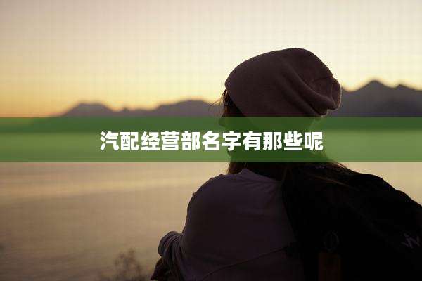 汽配经营部名字有那些呢