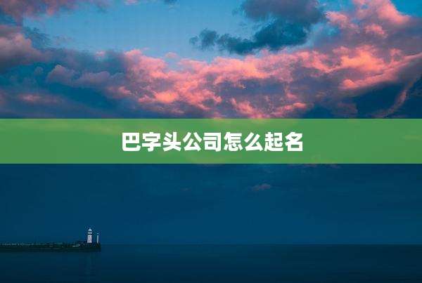 巴字头公司怎么起名