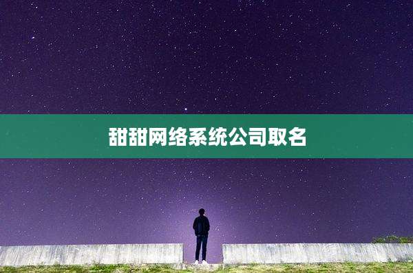 甜甜网络系统公司取名