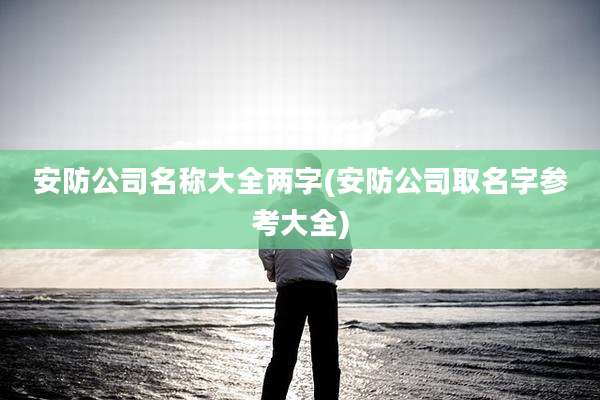 安防公司名称大全两字(安防公司取名字参考大全)