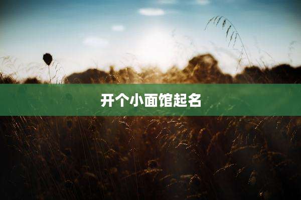 开个小面馆起名