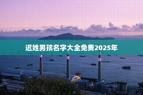 迟姓男孩名字大全免费2025年