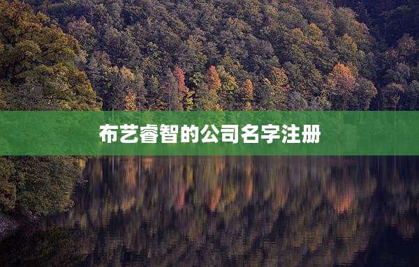 布艺睿智的公司名字注册