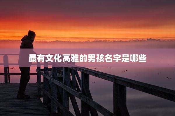 最有文化高雅的男孩名字是哪些