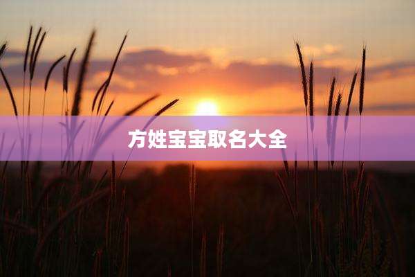 方姓宝宝取名大全