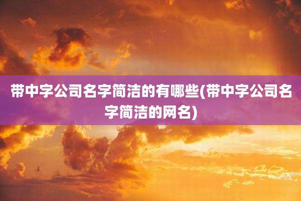 带中字公司名字简洁的有哪些(带中字公司名字简洁的网名)