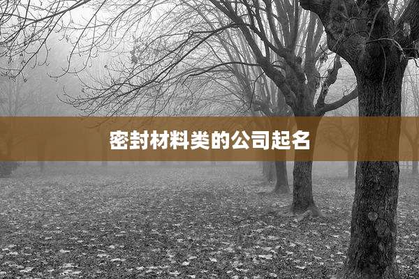 密封材料类的公司起名