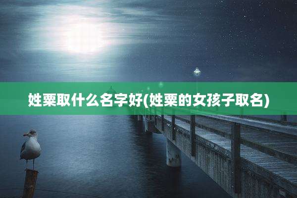姓粟取什么名字好(姓粟的女孩子取名)