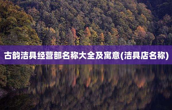 古韵洁具经营部名称大全及寓意(洁具店名称)