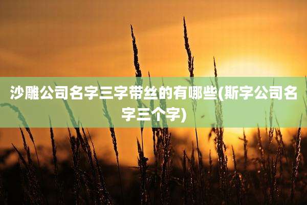 沙雕公司名字三字带丝的有哪些(斯字公司名字三个字)