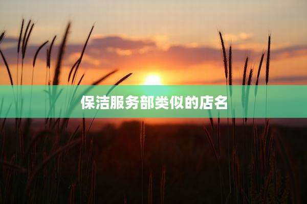 保洁服务部类似的店名