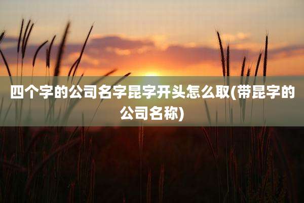 四个字的公司名字昆字开头怎么取(带昆字的公司名称)