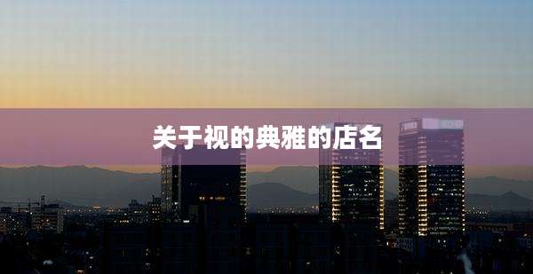 关于视的典雅的店名