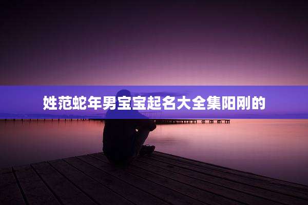 姓范蛇年男宝宝起名大全集阳刚的