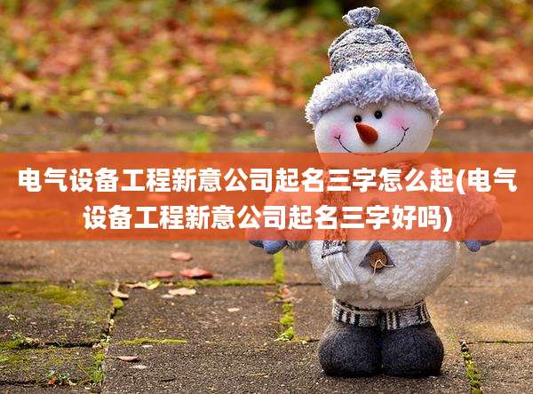 电气设备工程新意公司起名三字怎么起(电气设备工程新意公司起名三字好吗)