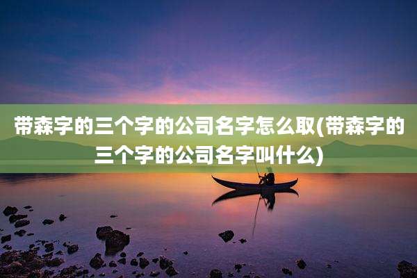 带森字的三个字的公司名字怎么取(带森字的三个字的公司名字叫什么)