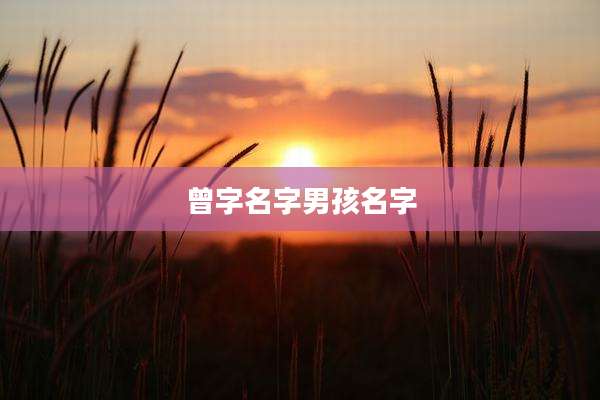 曾字名字男孩名字