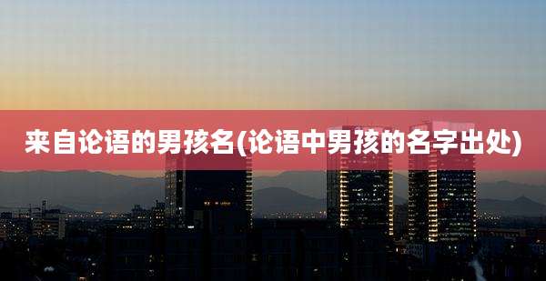 来自论语的男孩名(论语中男孩的名字出处)