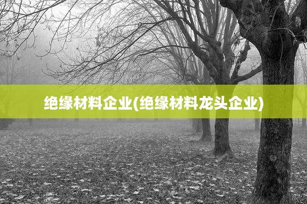 绝缘材料企业(绝缘材料龙头企业)