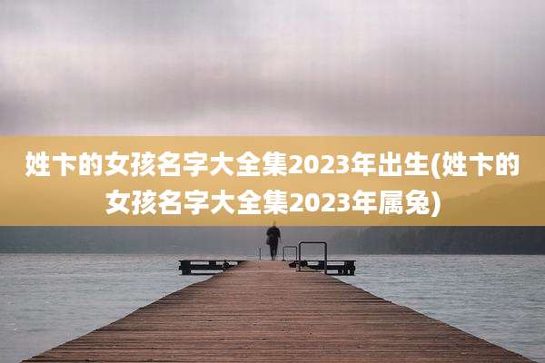 姓卞的女孩名字大全集2023年出生(姓卞的女孩名字大全集2023年属兔)