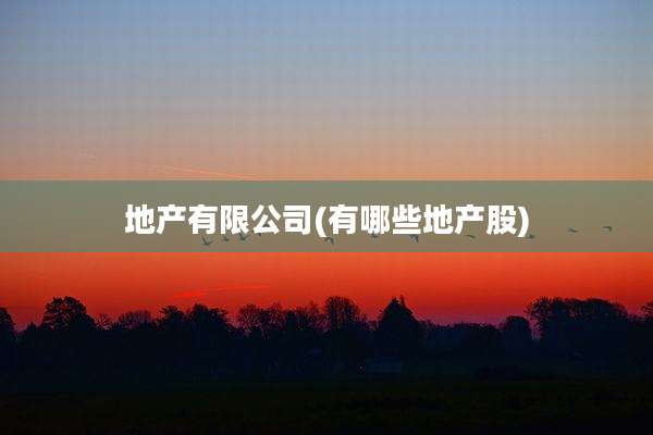 地产有限公司(有哪些地产股)