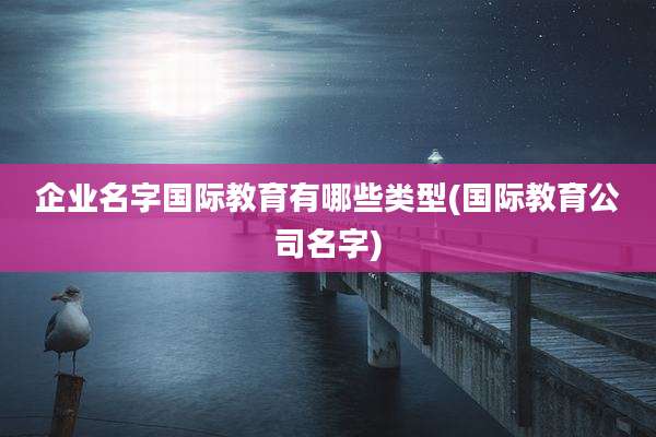 企业名字国际教育有哪些类型(国际教育公司名字)