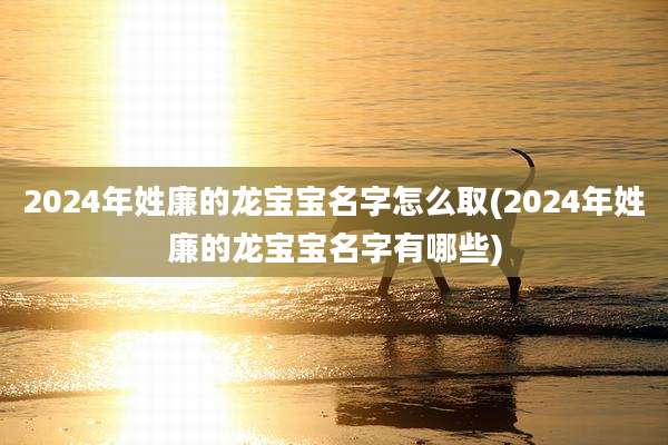 2024年姓廉的龙宝宝名字怎么取(2024年姓廉的龙宝宝名字有哪些)
