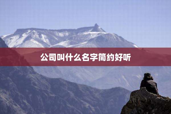 公司叫什么名字简约好听