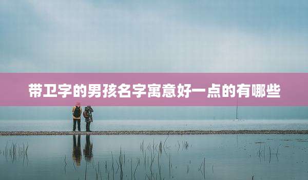带卫字的男孩名字寓意好一点的有哪些