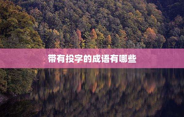 带有投字的成语有哪些