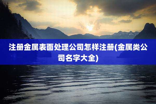 注册金属表面处理公司怎样注册(金属类公司名字大全)
