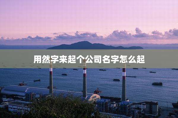 用然字来起个公司名字怎么起