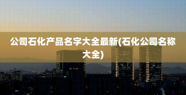 公司石化产品名字大全最新(石化公司名称大全)
