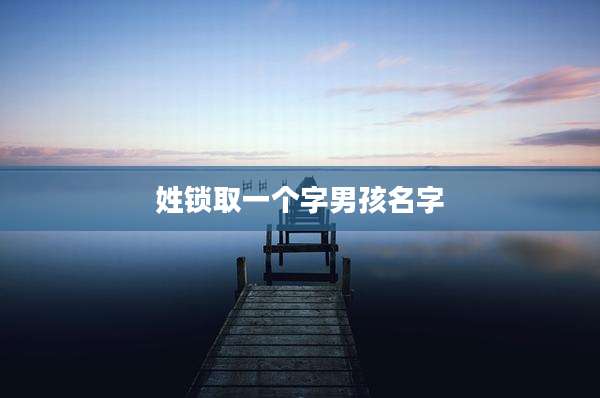 姓锁取一个字男孩名字