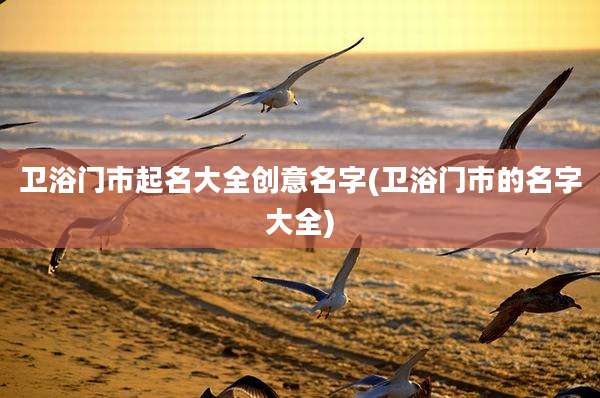卫浴门市起名大全创意名字(卫浴门市的名字大全)