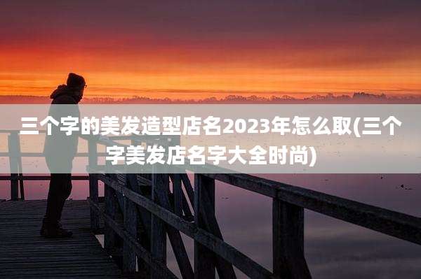 三个字的美发造型店名2023年怎么取(三个字美发店名字大全时尚)