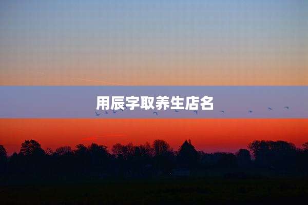 用辰字取养生店名