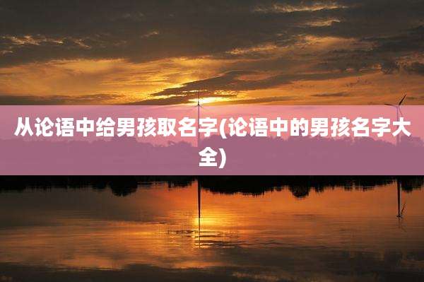 从论语中给男孩取名字(论语中的男孩名字大全)