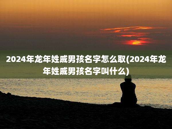 2024年龙年姓戚男孩名字怎么取(2024年龙年姓戚男孩名字叫什么)